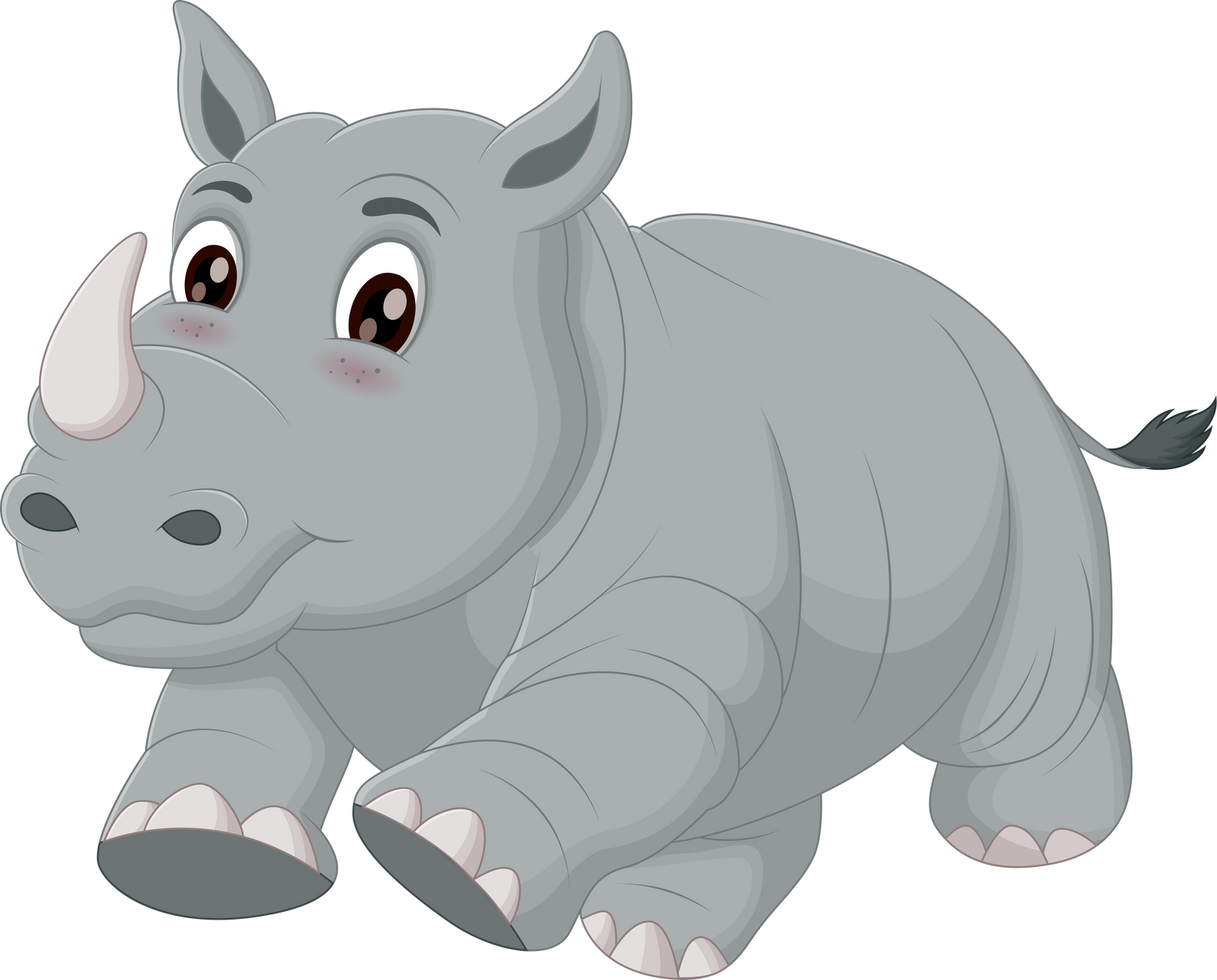 Cute rhinoceros cartoon running