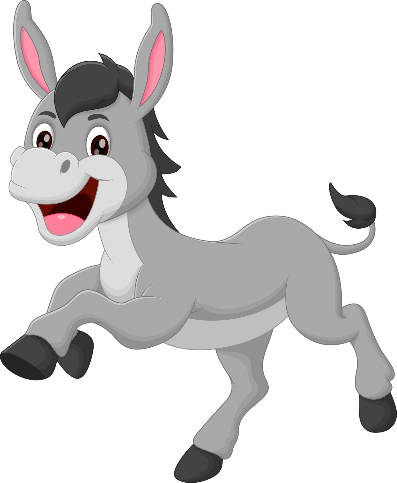 Cute donkey cartoon running